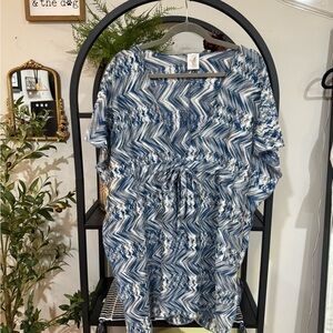 BECCA Blue and White Swim Coverup size xs